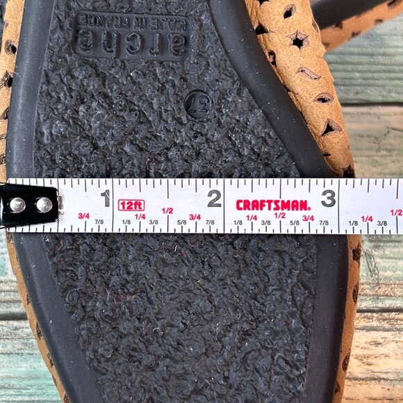 Arche Lily Ballerina Flats Womens 6 Brown Nubuck Calfskin Leather Slip On Shoes - Picture 8 of 10